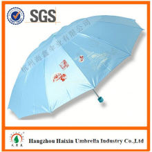 Top Quality Latest Parasol Print Logo windproof 3 folding umbrella for promotion